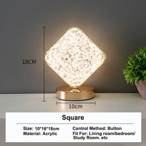 Rechargeable Crystal Nightlight – LED Ambient Light with Touch Dimming