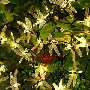 Solar Dragonfly String Lights – Waterproof Outdoor LED Fairy Garden & Patio Lighting