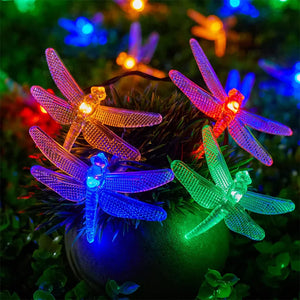 Solar Dragonfly String Lights – Waterproof Outdoor LED Fairy Garden & Patio Lighting
