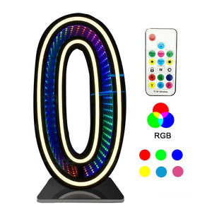 InfinityGlow RGB Number Light – Decorative LED Light Up Number Sign for Home & Events