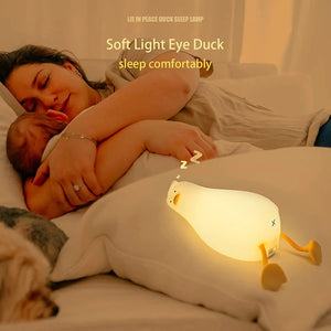 Cozy Duck Silicone Night Light – USB Rechargeable LED Ambient Lamp