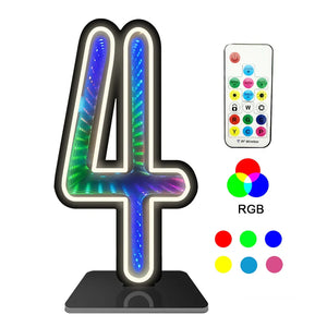 InfinityGlow RGB Number Light – Decorative LED Light Up Number Sign for Home & Events