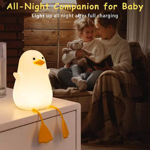 Duck Silicone Shelf Nightlight – USB Rechargeable LED Ambient Lamp
