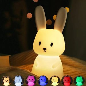 BunnyGlow Silicone Night Light – USB Rechargeable LED Ambient Lamp