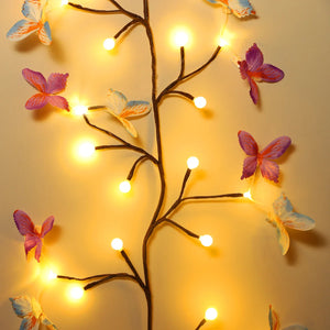 LED Butterfly Vine Decorative Wall & Ambient Lamp – Flexible LED Vine Lighting for Home Décor