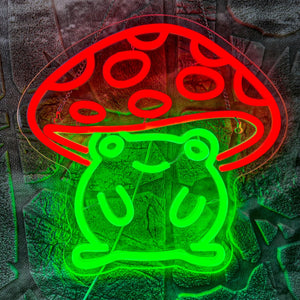 Frog & Mushroom LED Neon Wall Light – Whimsical USB‑Powered Decorative Neon LED Sign