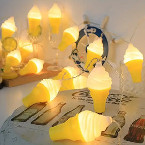 Ice Cream Cone LED String Lights – Cute Decorative Fairy Lights for Kids’ Rooms & Parties