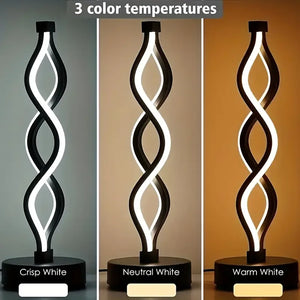 Lumia Sculptural LED Table Lamp – Modern Ambient Spiral LED Accent Light