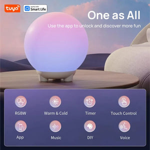 Lumaglow Smart Ball Night Light – RGB Smart LED Ambient Lamp with App & Touch Control
