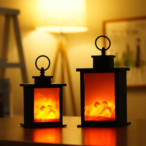 Portable LED Fireplace Lantern – Cozy Flickering Flame Effect Ambient Light