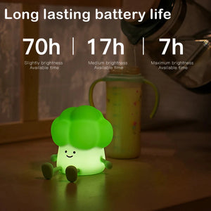 BrightBroccoli Silicone LED Night Light – Indoor LED Night Lamp