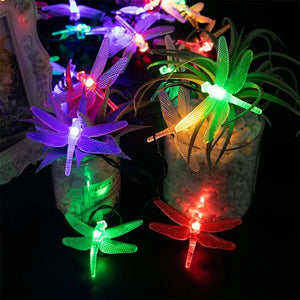 Solar Dragonfly String Lights – Waterproof Outdoor LED Fairy Garden & Patio Lighting