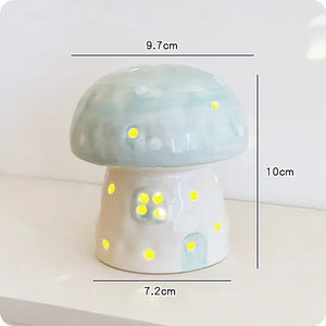 Enchanted Ceramic Mushroom Nightlight – Whimsical LED Ambient Lamp