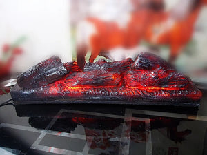 Electric Simulation Firewood Display – Resin Charcoal Effect Flame