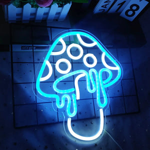 Melting Mushroom LED Neon Wall Light – Psychedelic Dripping Neon LED Decor