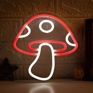 Tricolor Mushroom LED Neon Wall Light – Psychedelic Glow