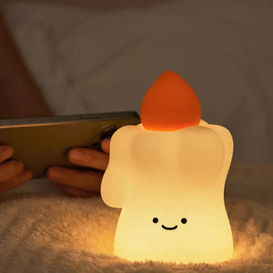 GlowCandle Silicone LED Night Light – Indoor LED Night Lamp