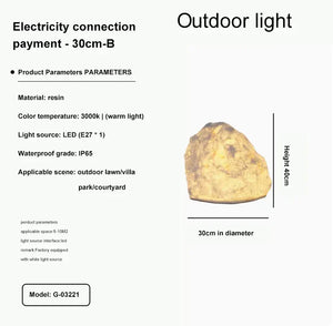 Solar Powered Waterproof Rock Garden Light – Organic Outdoor LED Landscape & Pathway Lighting
