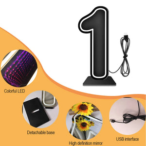InfinityGlow RGB Number Light – Decorative LED Light Up Number Sign for Home & Events