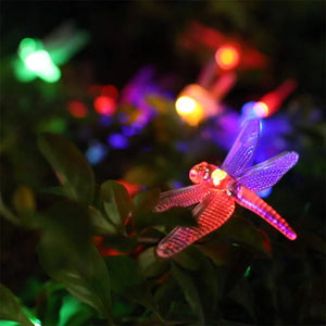 Solar Dragonfly String Lights – Waterproof Outdoor LED Fairy Garden & Patio Lighting