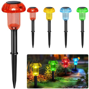Solar-Powered LED Mushroom Garden Lights – Colorful Outdoor Illumination