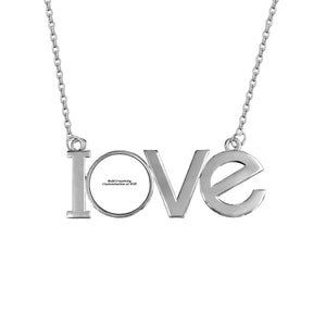 Couple pendant necklace with the letters LOVE