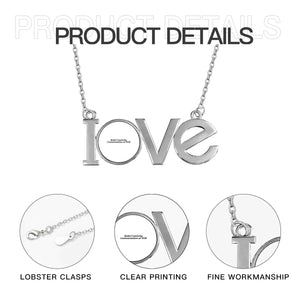 Couple pendant necklace with the letters LOVE