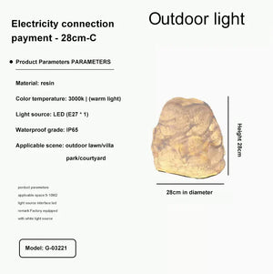 Solar Powered Waterproof Rock Garden Light – Organic Outdoor LED Landscape & Pathway Lighting