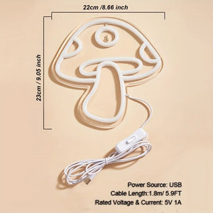 Tricolor Mushroom LED Neon Wall Light – Psychedelic Glow