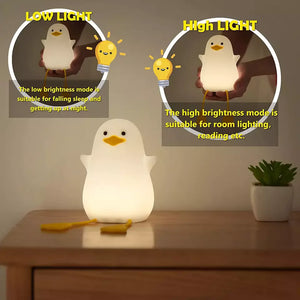 Duck Silicone Shelf Nightlight – USB Rechargeable LED Ambient Lamp
