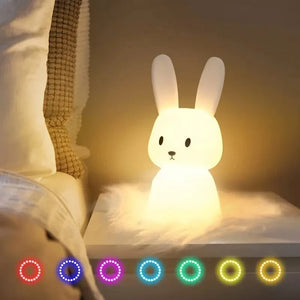 BunnyGlow Silicone Night Light – USB Rechargeable LED Ambient Lamp