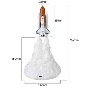 Rocket Launch Night Lamp – USB Rechargeable LED Ambient Space Lamp