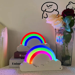Rainbow Cloud Ambient Light – USB Rechargeable LED Colorful Cloud Night Lamp