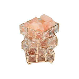 Crystal Cube Himalayan Salt Night Light – Decorative LED Ambient Lamp