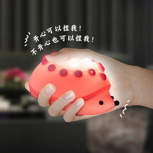 Bubble Hedgehog Silicone LED Night Light – Indoor LED Night Lamp