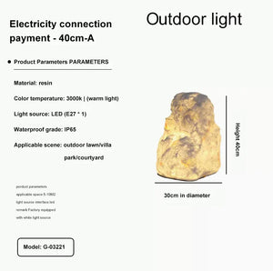 Solar Powered Waterproof Rock Garden Light – Organic Outdoor LED Landscape & Pathway Lighting