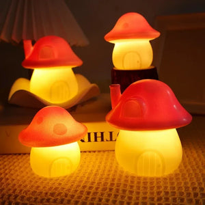 Mushroom Cottage Night Light – Whimsical LED Ambient Table Lamp