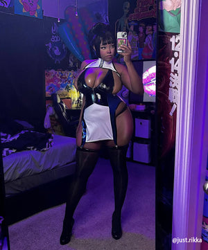 Blue And White Cyber Cheongsam KO61