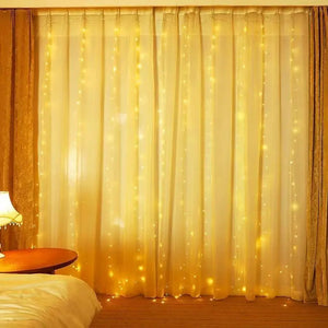 USB Powered Curtain String Lights – Waterproof LED Fairy Light Curtain for Outdoor & Indoor Decor