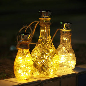 Solar Powered Wine Bottle Lights – Solar Cork LED Fairy Lights for Outdoor & Garden Décor