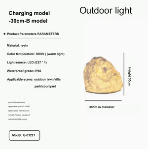 Solar Powered Waterproof Rock Garden Light – Organic Outdoor LED Landscape & Pathway Lighting