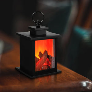 Portable LED Fireplace Lantern – Cozy Flickering Flame Effect Ambient Light