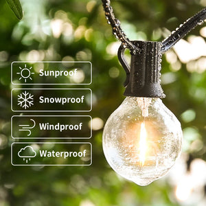 Waterproof Outdoor Bulb String Lights – Solar / LED Patio & Garden Party Lighting