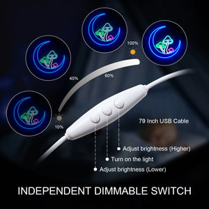 Luminous Moon & Mushroom LED Neon Wall Light – USB‑Powered Decorative Neon LED Art