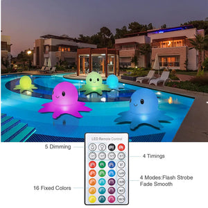 Waterproof RGB Floating Octopus Pool Light – Color‑Changing LED Pool & Outdoor Decorative Lighting