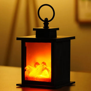 Portable LED Fireplace Lantern – Cozy Flickering Flame Effect Ambient Light