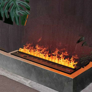 Smart 3D Water Vapor Flame Bar – LED Water Mist Fireplace Insert with App & Remote Control