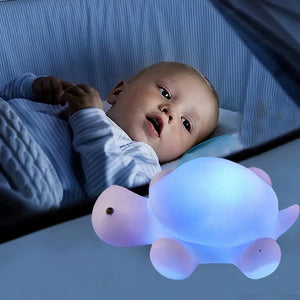 TurtleGlow Silicone Night Light – USB Rechargeable LED Ambient Lamp