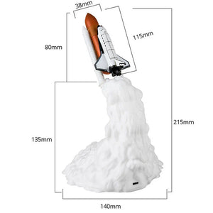 Rocket Launch Night Lamp – USB Rechargeable LED Ambient Space Lamp
