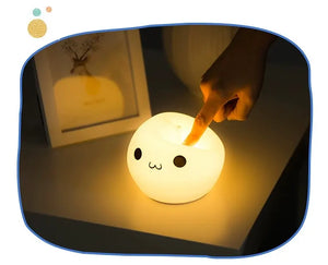 Kawaii Raindrop Silicone Nightlight – USB Rechargeable LED Ambient Lamp